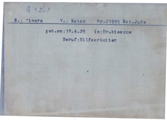 Häftlingskarte Leitmeritz