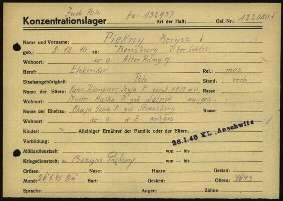 Häftlingsunterlagen Buchenwald