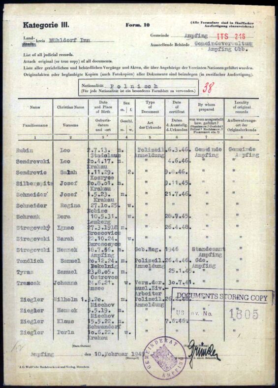Listen von Angehörigen der Vereinten Nationen, anderer Ausländer, deutscher Juden und Staatenloser 2.1.1.1/70030911/ITS Digital Archive, Arolsen Archives