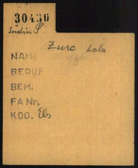 Arbeitskarte Lola Kurc