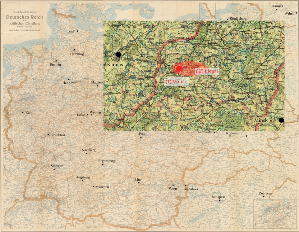 Towia Grilliches - Stations of his persecution - Wilna/Vilnius