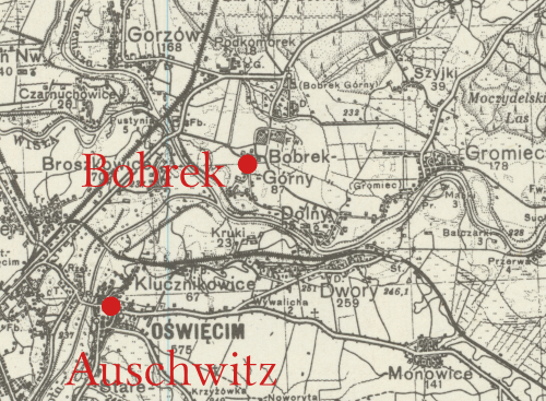 Karte Auschwitz mit bobrek