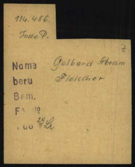 Arbeitseinsatzkarte Abraham Gelbart